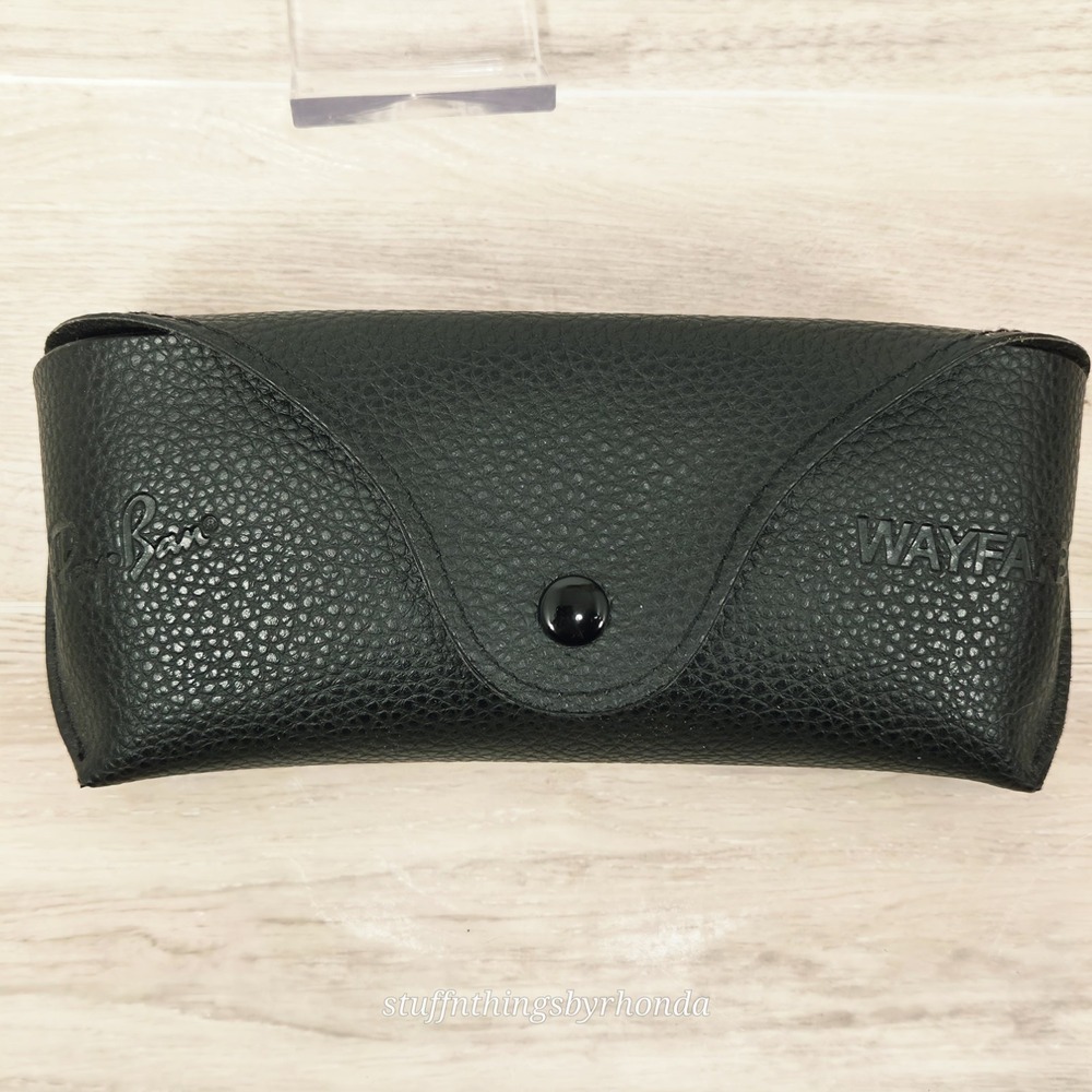 Genuine Authentic Ray Ban Wayfarer Aviator Black Leather Sunglasses Case Only